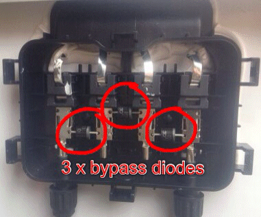 Solar panel diodes cna be seen in this image.