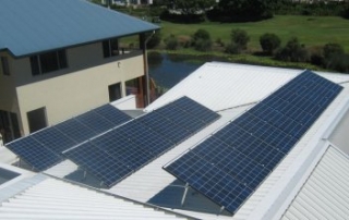 REC solar panels installed on tilt framing by Gold Coast Solar Power Solutions