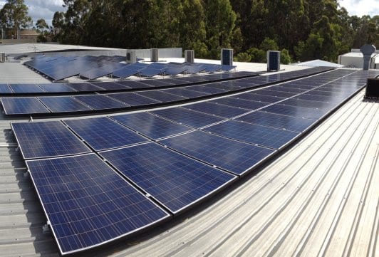 Belgian Delights roof, solar panels installed by Gold Coast Solar Power Solutions.