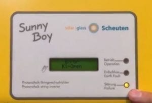 sunnyboy inverter error k1 open