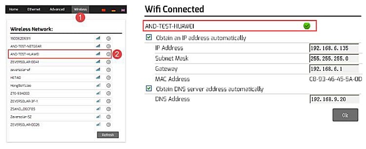 Zeversolar wifi monitoring setup