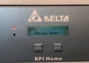 Delta RPI Home Solar Inverter A29 Relay Open