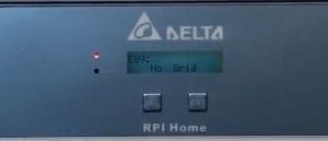 Delta E09 No Grid Error on RPI Home Solar Inverter